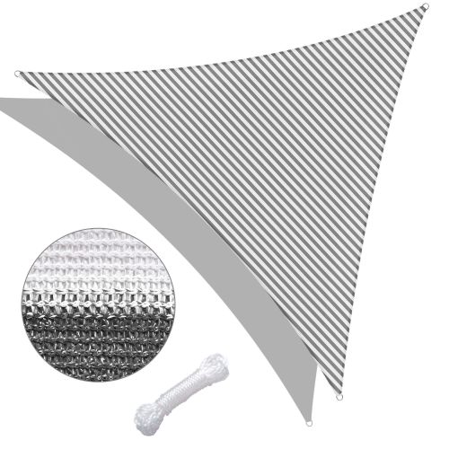 28' x 28' x 28' Triangle Sun Shade Sail/ Gray+White 28' x 28' x 28' Triangle Sun Shade Sail/ Gray+White