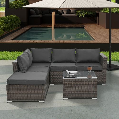 Patio Furniture, Outdoor Furniture, Seasonal PE Wicker Furniture, 4 Set Wicker Furniture With Tempered Glass Coffee Table Patio Furniture, Outdoor Furniture, Seasonal PE Wicker Furniture, 4 Set Wicker Furniture With Tempered Glass Coffee Table